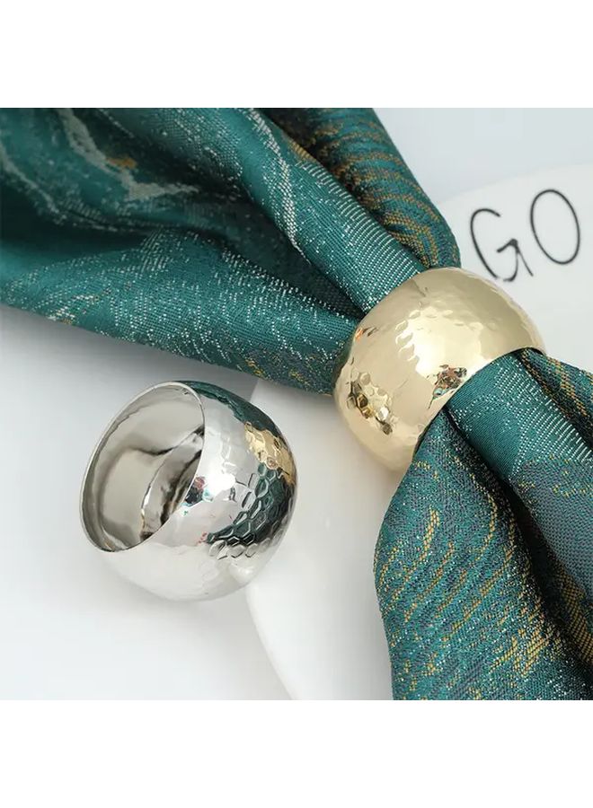 حلقة مناديل ذهبية معدنية على شكل قرص العسل، حامل مناديل زخرفي على شكل طبل لتزيين طاولات الفنادق - Image 3